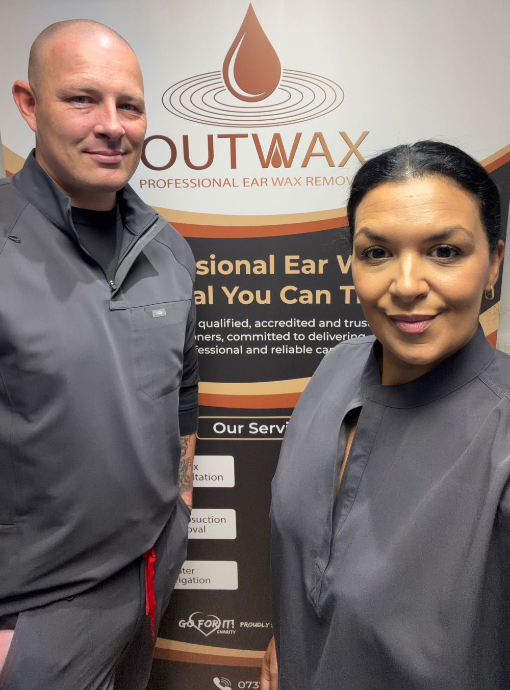 Jade and Craig, the practitioners at OutWax in Lincolnshire